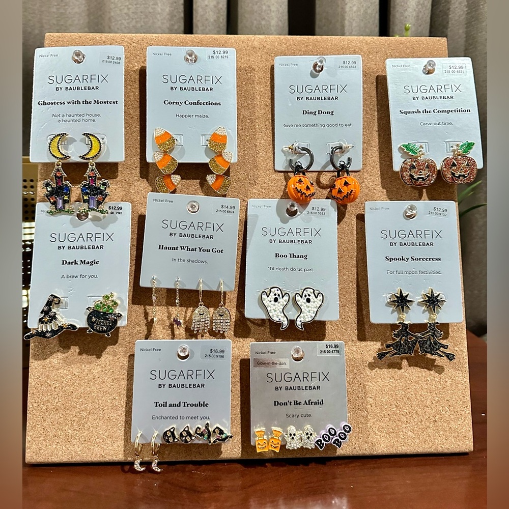 New Sugarfix by Baublebar Halloween Bundle Earrings lot of 10
